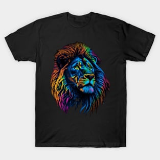 Lion, Neon Glow, King of the Dance Floor - Party T-Shirt